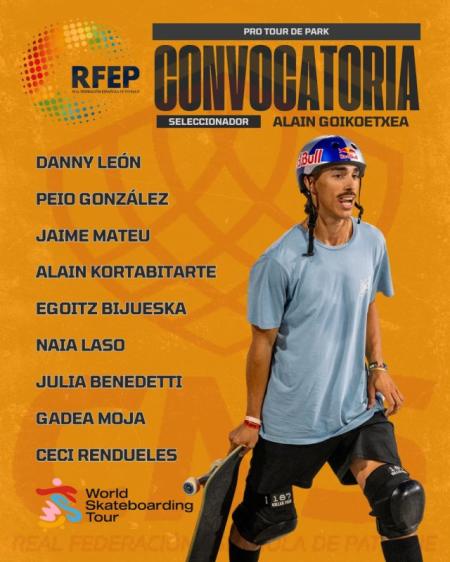 Convocatoria de la selección española de Park para el World Skate Tour de Sharjah (EAU)