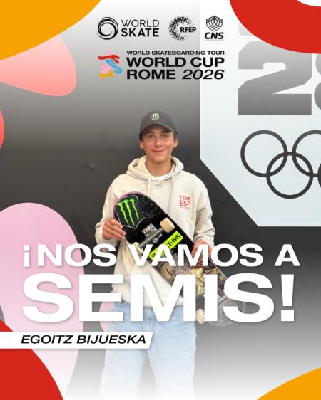 Egoitz Bijueska vuelve a liderar y acompañará a Naia Laso en las semifinales de la World Cup de Roma
